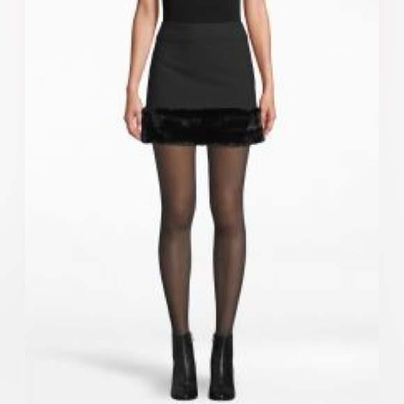 Nicole Miller Dresses & Skirts - Nicole Miller Faux Fur Trim Mini Skirt